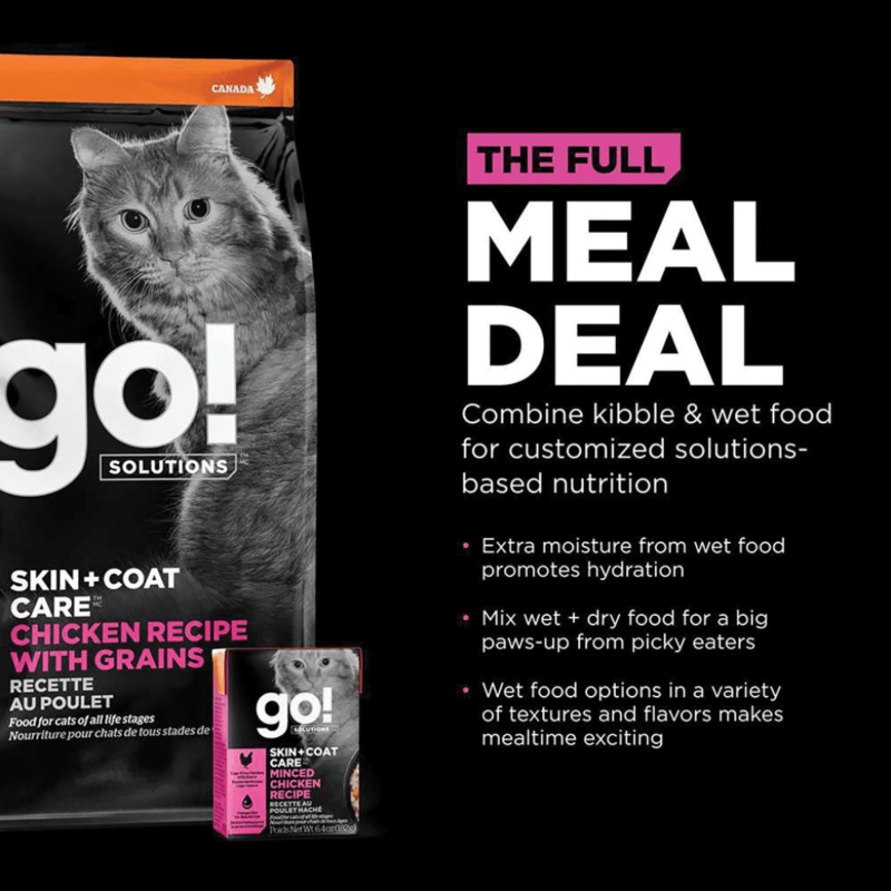 Dry Cat Food - SKIN + COAT CARE - Chicken Recipe with Grains - J & J Pet Club - GO!