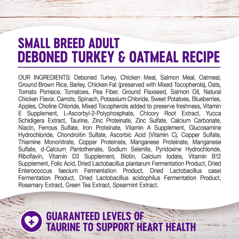 Dry Dog Food - COMPLETE HEALTH - Adult SMALL BREED Turkey & Oatmeal - J & J Pet Club - Wellness