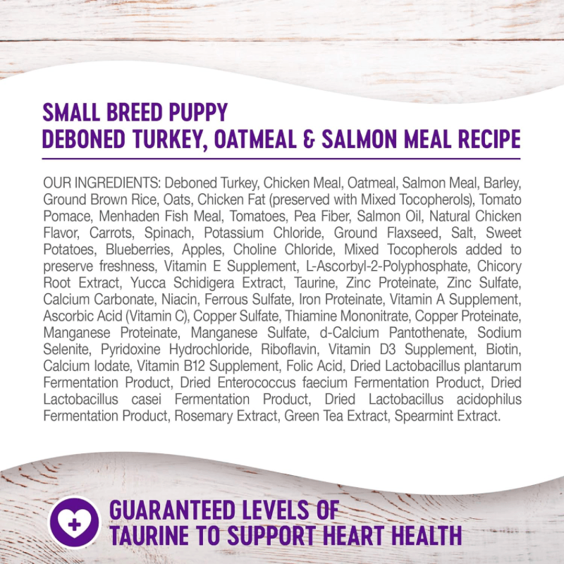 Dry Dog Food - COMPLETE HEALTH - Puppy SMALL BREED Turkey, Oatmeal & Salmon - J & J Pet Club - Wellness