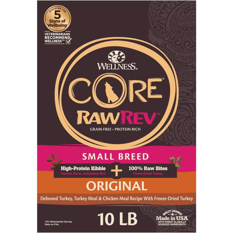 Dry Dog Food - CORE RAWREV - Grain Free ORIGINAL SMALL BREED + 100% Raw Turkey - J & J Pet Club - Wellness