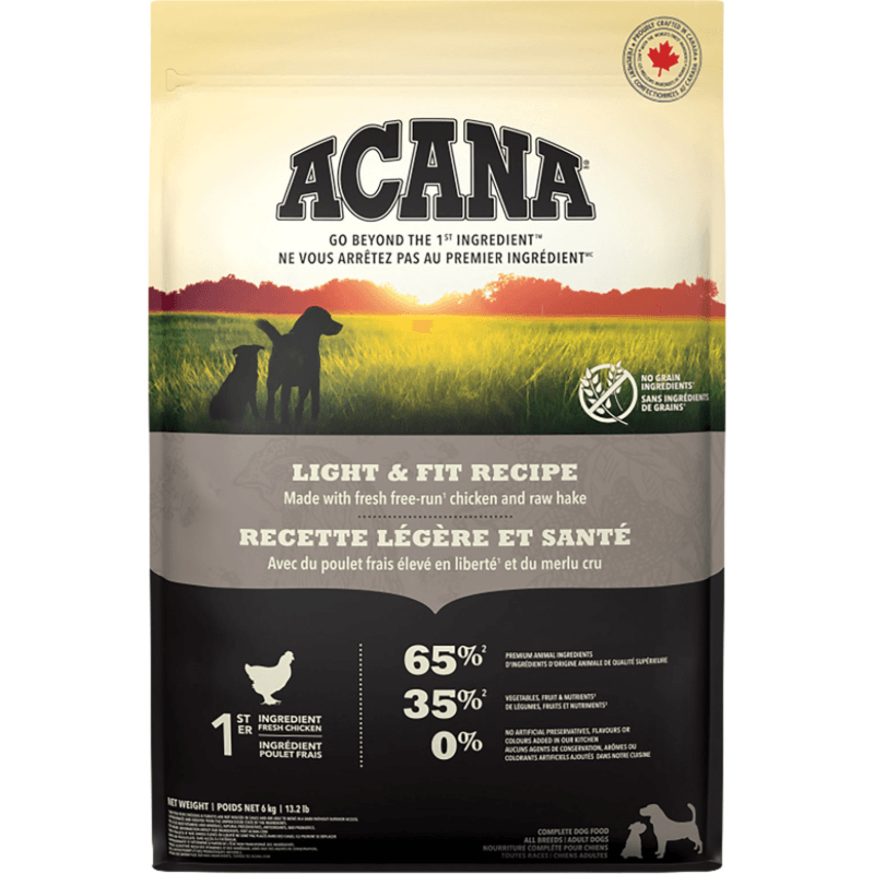 Dry Dog Food - Light & Fit Recipe - J & J Pet Club - Acana