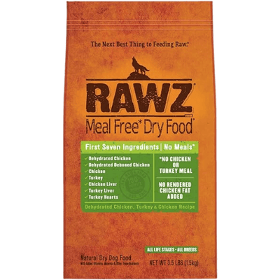 Dry Dog Food, Meal-Free Dehydrated Chicken, Turkey & Chicken Recipe - J & J Pet Club - Rawz