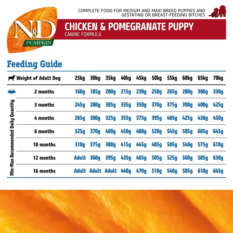 Dry Dog Food - N & D - PUMPKIN - Chicken & Pomegranate - Puppy Medium & Maxi - J & J Pet Club - Farmina