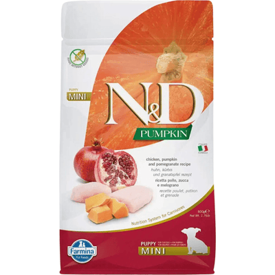 Dry Dog Food - N & D - PUMPKIN - Chicken & Pomegranate - Puppy Mini - J & J Pet Club - Farmina