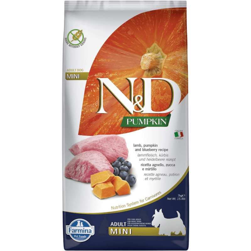 Dry Dog Food N D PUMPKIN Lamb Blueberry Adult Mini J J Pet Club