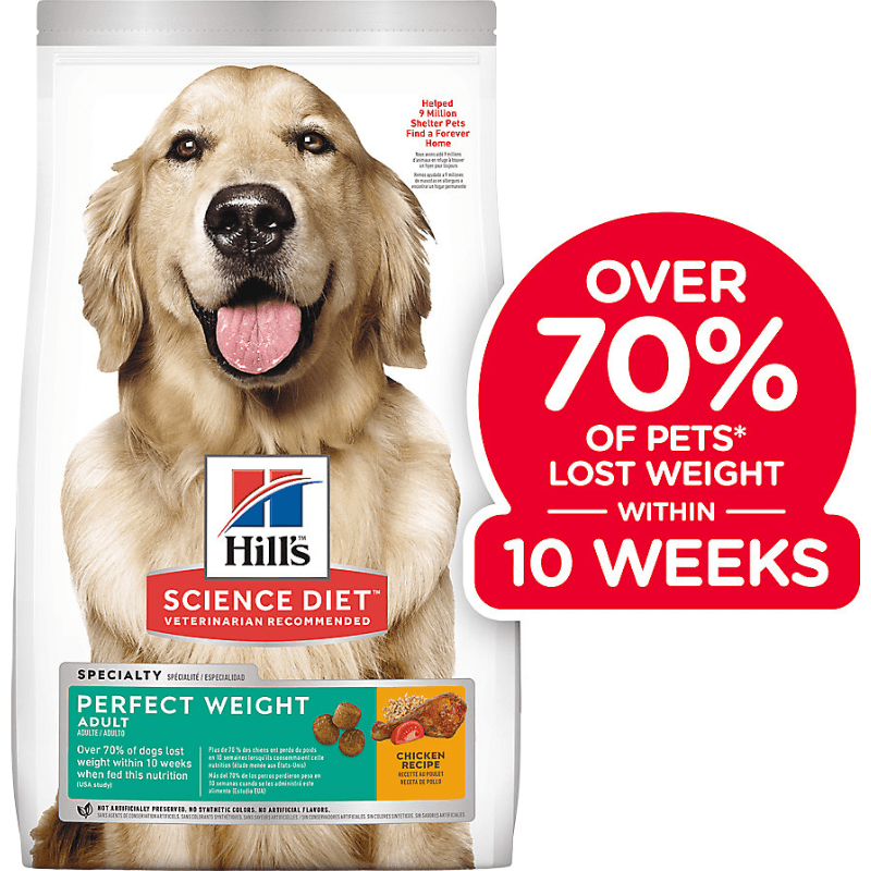 Dry Dog Food - Perfect Weight ADULT - Chicken Recipe - J & J Pet Club - Hill's Science Diet