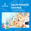 Ear Wash For Dogs & Cats - Baby Powder Scent + Tea Tree Oil - 4 oz - J & J Pet Club - Naturvet