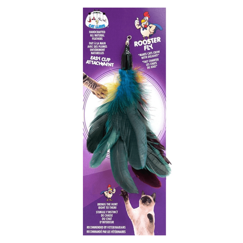 Easy Clip Attachment - CAT LURES - ROOSTER FLY - J & J Pet Club - GO CAT