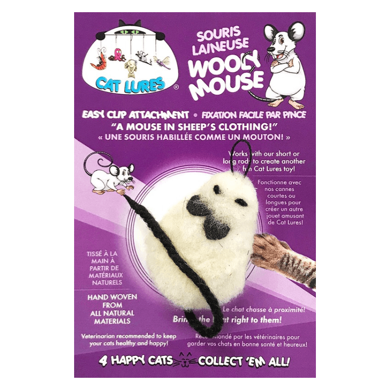 Easy Clip Attachment - CAT LURES - WOOLLY MOUSE - J & J Pet Club - GO CAT
