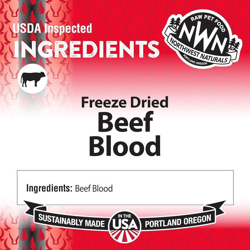 Feeze Dried FUNCTIONAL Food Topper for Dogs & Cats - Beef Blood - 3.5 oz - J & J Pet Club - Northwest Naturals