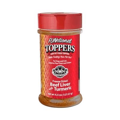 Feeze Dried FUNCTIONAL Food Topper for Dogs & Cats - Beef Liver with Turmeric - 4.5 oz - J & J Pet Club - Northwest Naturals