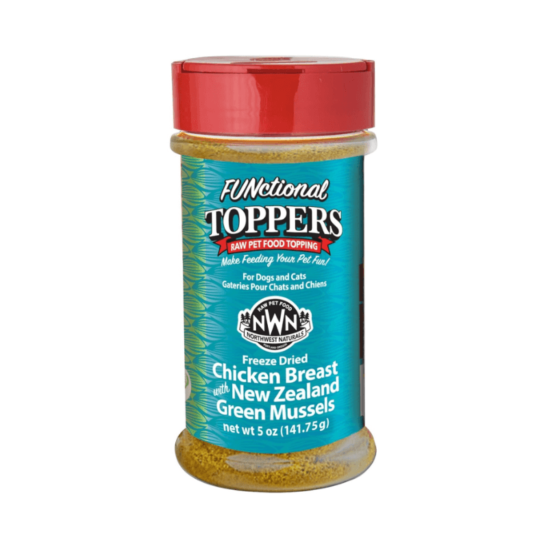 Feeze Dried FUNCTIONAL Food Topper for Dogs & Cats - Chicken Breast with New Zealand Green Mussels - 5 oz - J & J Pet Club - Northwest Naturals