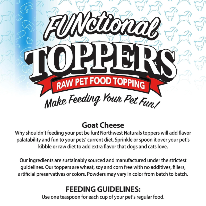 Feeze Dried FUNCTIONAL Food Topper for Dogs & Cats - Goat Cheese - 4.5 oz - J & J Pet Club - Northwest Naturals