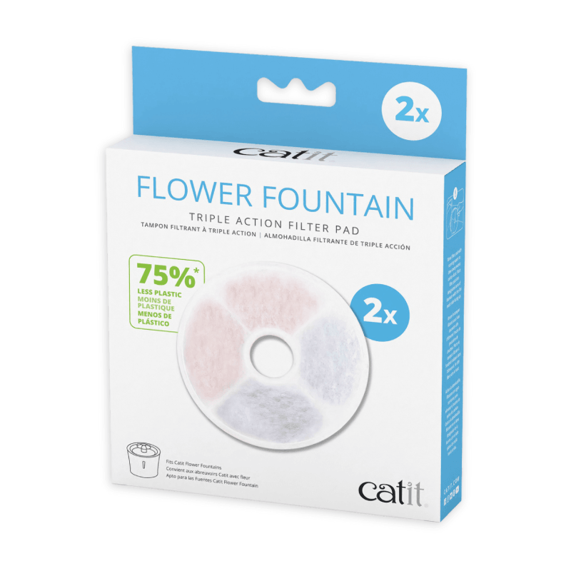 Flower Fountain Triple Action Filter Pad - J & J Pet Club - Catit