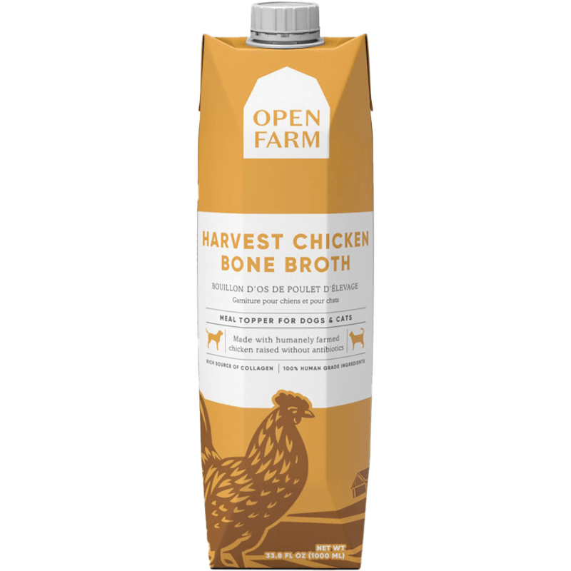 Food Topper For Dogs & Cats - Harvest Chicken Bone Broth - J & J Pet Club - Open Farm
