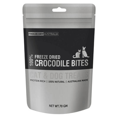 Freeze Dried Cat & Dog Treat - Crocodile Bites - 70 g - J & J Pet Club - FREEZE DRIED AUSTRALIA