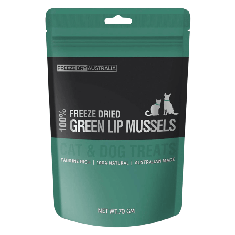 Freeze Dried Cat & Dog Treat - Green Lip Mussels - 70 g - J & J Pet Club - FREEZE DRIED AUSTRALIA
