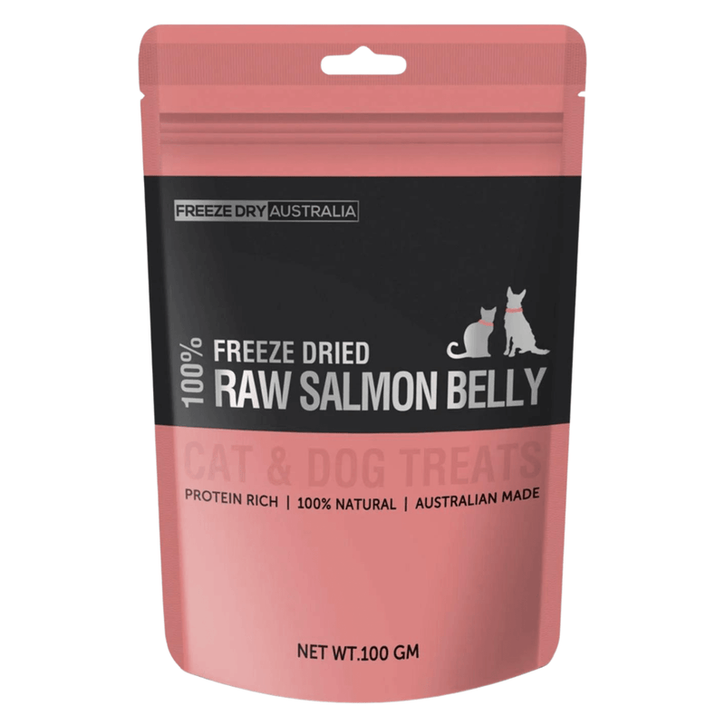 Freeze Dried Cat & Dog Treat - Raw Salmon Belly - 100 g - J & J Pet Club - FREEZE DRIED AUSTRALIA