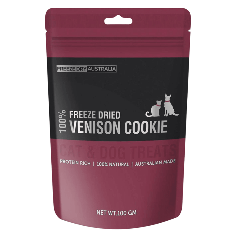 Freeze Dried Cat & Dog Treat - Venison Cookie - 100 g - J & J Pet Club - FREEZE DRIED AUSTRALIA
