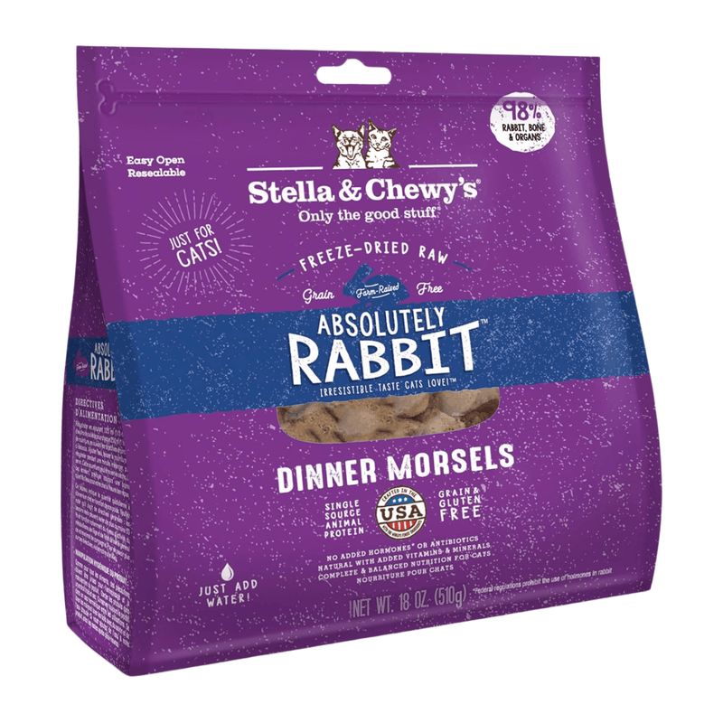 Freeze Dried Cat Food - Absolutely Rabbit - Dinner Morsels - J & J Pet Club - Stella & Chewy's