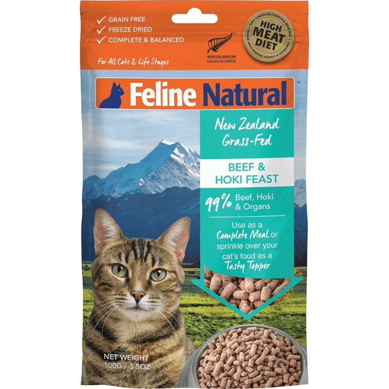 Freeze Dried Cat Food - Beef & Hoki Feast - J & J Pet Club - Feline Natural