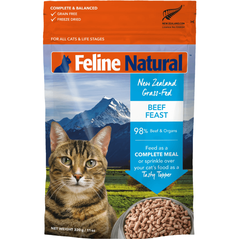 Freeze Dried Cat Food - Beef Feast - 11 oz - J & J Pet Club - Feline Natural
