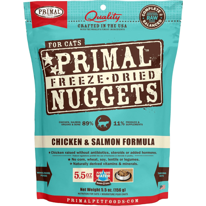 Freeze Dried Cat Food - Chicken & Salmon Dinner Nuggets - J & J Pet Club - Primal
