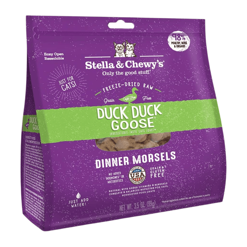 Freeze Dried Cat Food - Duck Duck Goose - Dinner Morsels - J & J Pet Club - Stella & Chewy's