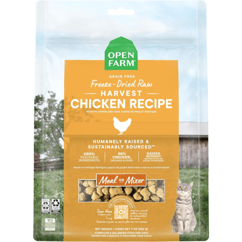 Freeze Dried Cat Food - Harvest Chicken Recipe Dinner Morsels - J & J Pet Club - Open Farm