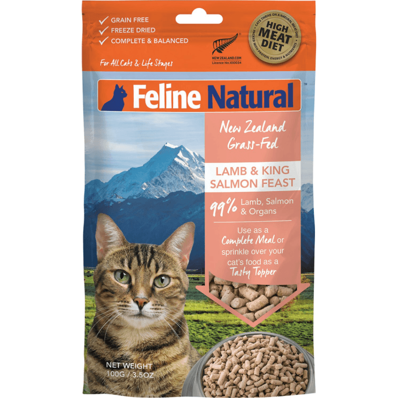 Freeze Dried Cat Food - Lamb & King Salmon Feast - J & J Pet Club - Feline Natural