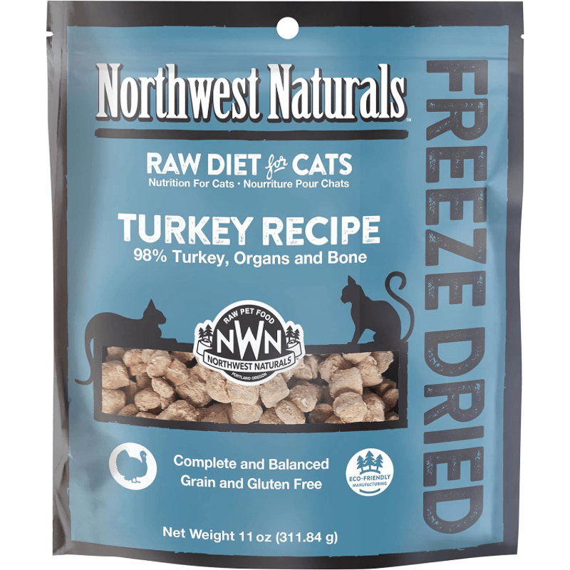 Freeze Dried Cat Food - Nibbles - Turkey Recipe - 11 oz - J & J Pet Club - Northwest Naturals