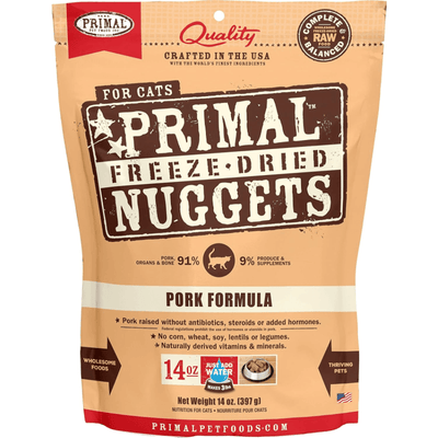 Freeze Dried Cat Food - Pork Dinner Nuggets - J & J Pet Club - Primal