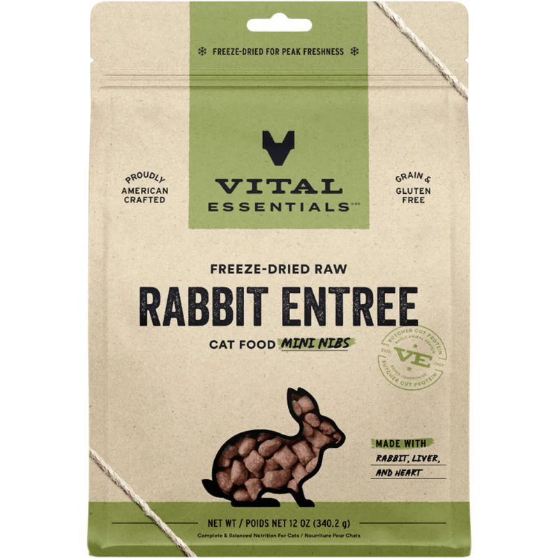 Freeze Dried Cat Food - Rabbit Entree - Mini Nibs - J & J Pet Club - Vital ESSENTIALS