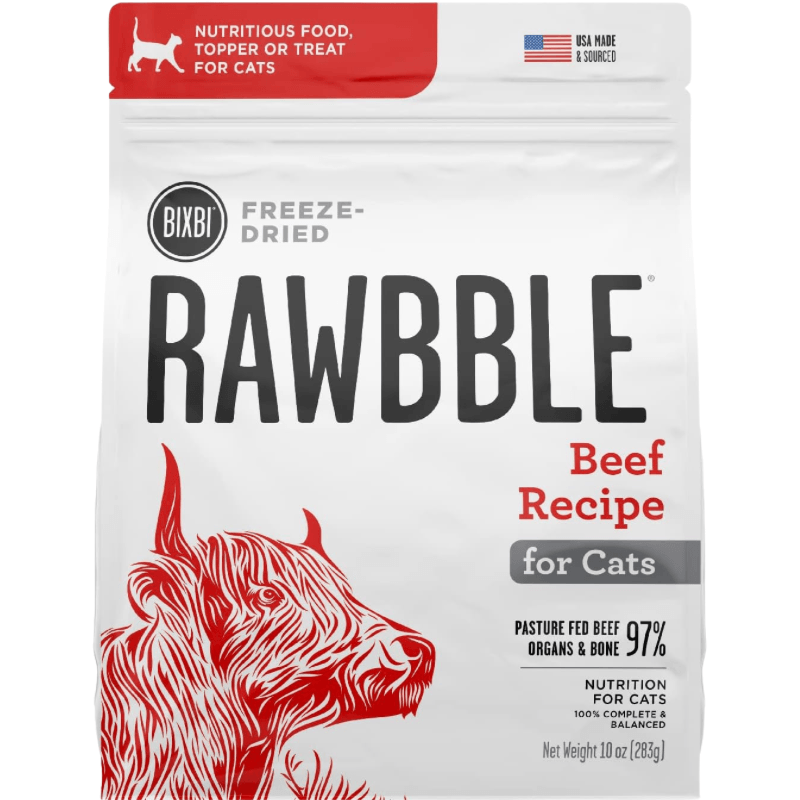 Freeze Dried Cat Food - RAWBBLE - Beef Recipe - J & J Pet Club - BIXBI