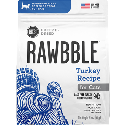 Freeze Dried Cat Food - RAWBBLE - Turkey Recipe - J & J Pet Club - BIXBI