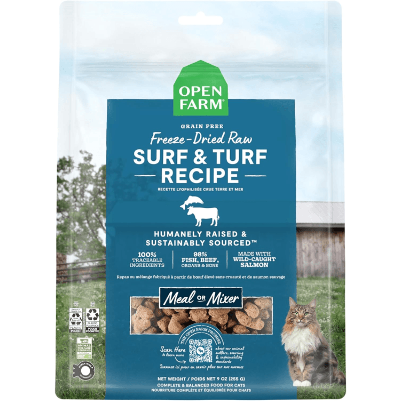 Freeze Dried Cat Food - Surf & Turf Recipe Dinner Morsels - J & J Pet Club - Open Farm