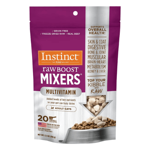 Freeze Dried Cat Food Topper - Raw Boost Mixers - MultiVitamin for Adult Cats - 5.5 oz - J & J Pet Club - Instinct