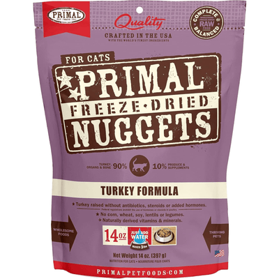 Freeze Dried Cat Food - Turkey Dinner Nuggets - J & J Pet Club - Primal