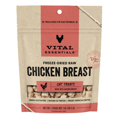 Freeze Dried Cat Treat - Chicken Breast - 1 oz - J & J Pet Club - Vital ESSENTIALS