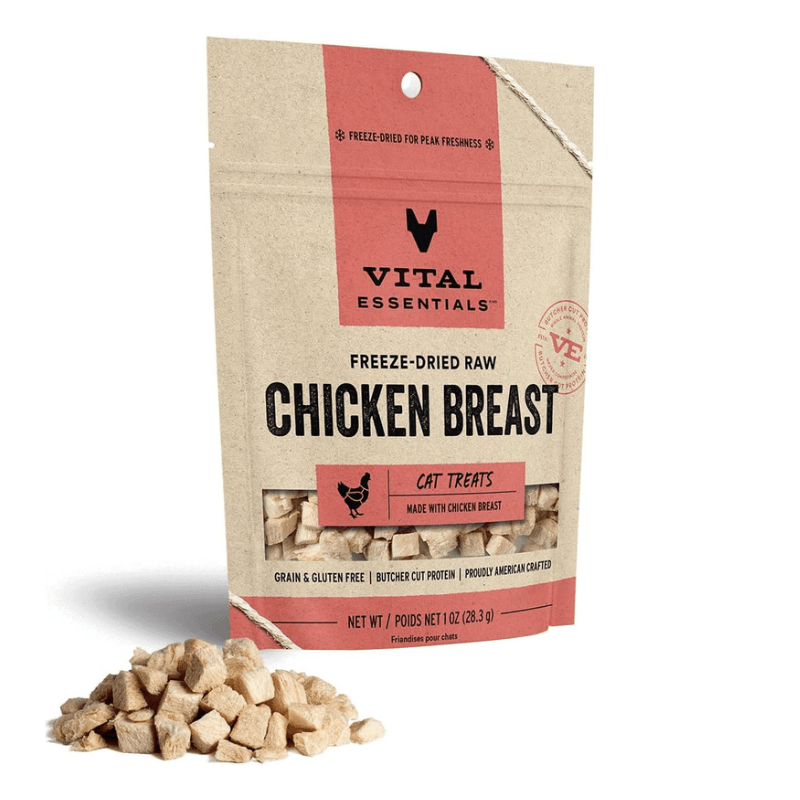 Freeze Dried Cat Treat - Chicken Breast - 1 oz - J & J Pet Club - Vital ESSENTIALS