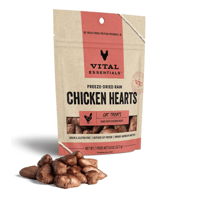 Freeze Dried Cat Treat - Chicken Heart - 0.8 oz - J & J Pet Club - Vital ESSENTIALS