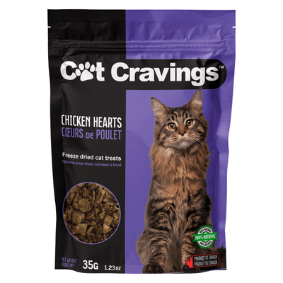 Freeze Dried Cat Treat - Chicken Hearts - 35 g - J & J Pet Club - Cat Cravings