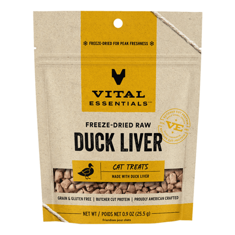 Freeze Dried Cat Treat - Duck Liver - 0.9 oz - J & J Pet Club - Vital ESSENTIALS