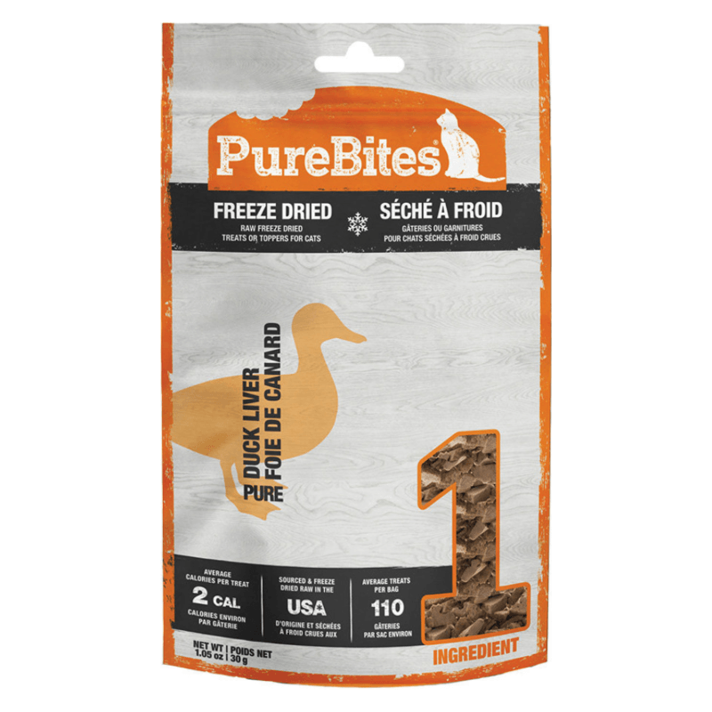 Freeze Dried Cat Treat - Duck Liver - 1.05 oz - J & J Pet Club - Purebites