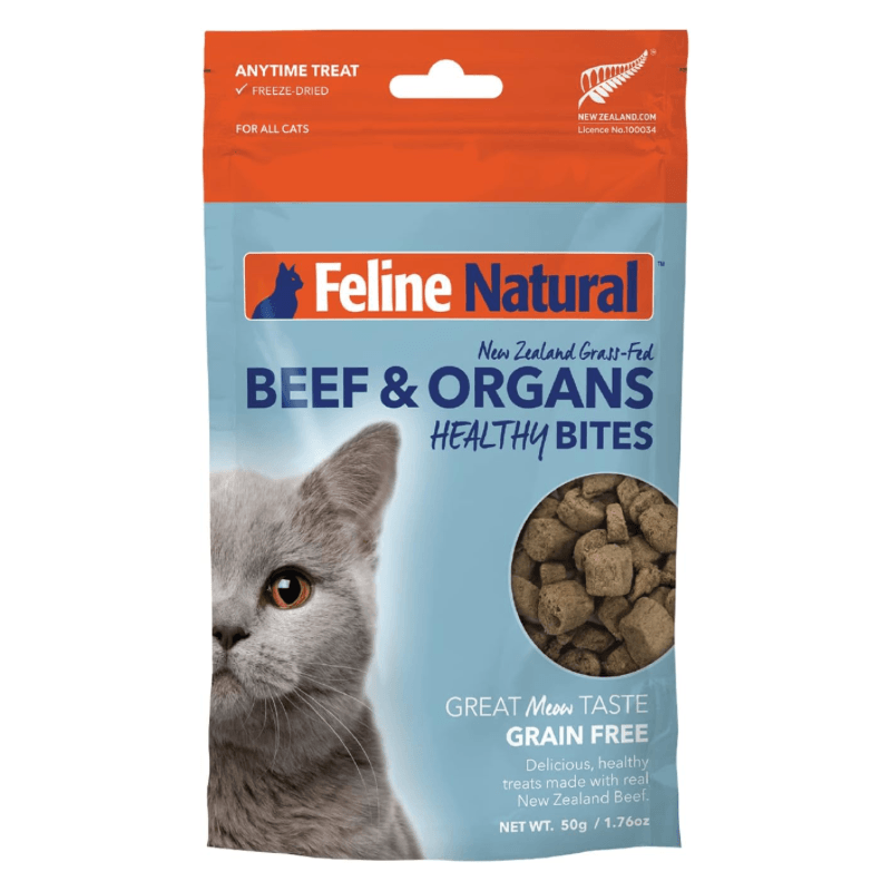 Freeze Dried Cat Treat - HEALTHY BITES - Beef & Organs - 1.76 oz - J & J Pet Club - Feline Natural