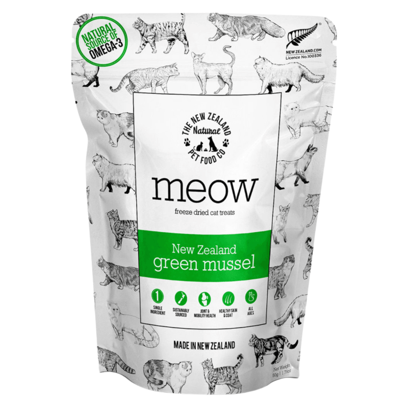 Freeze Dried Cat Treat - New Zealand Green Lipped Mussel - 50 g - J & J Pet Club - Meow