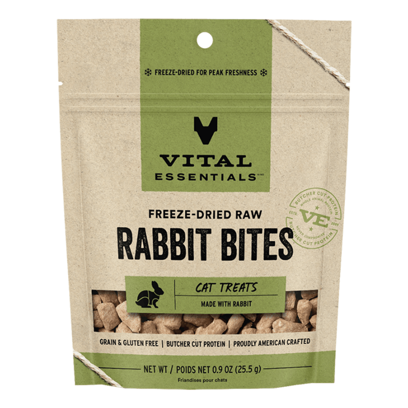Freeze Dried Cat Treat - Rabbit Bites - 0.9 oz - J & J Pet Club - Vital ESSENTIALS