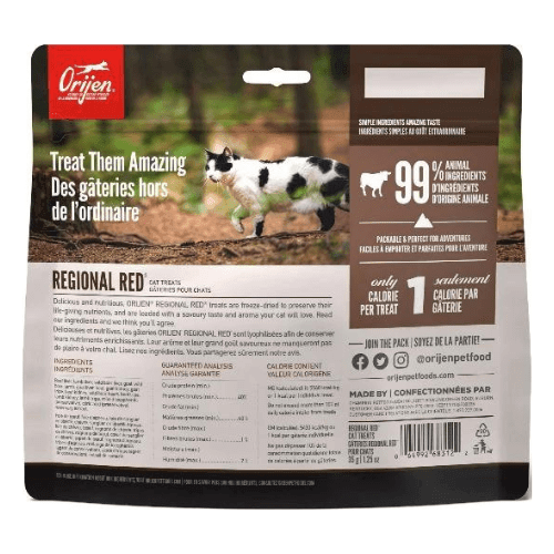 Freeze-Dried Cat Treats, Regional Red - 35 g / 1.25 oz - J & J Pet Club - Orijen