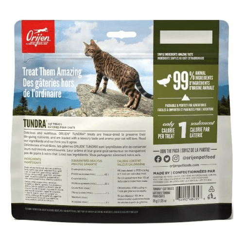 Freeze-Dried Cat Treats, Tundra - 35 g / 1.25 oz - J & J Pet Club - Orijen