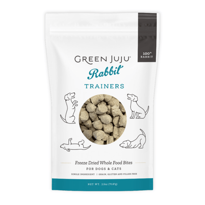 Freeze Dried Dog & Cat Treat - Rabbit Trainers - 2.5 oz - J & J Pet Club - GREEN JUJU